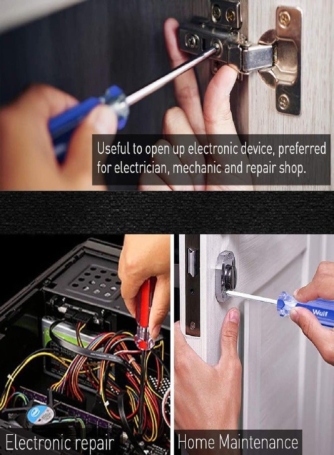 WULF 7-Piece Screwdriver Set with Magnetized Tips | Precision Screwdrivers for Terminal Blocks, Control Cabinets, Relays & Sockets | Complete Hand Tool Kit for Home & Professional Use - Image 4